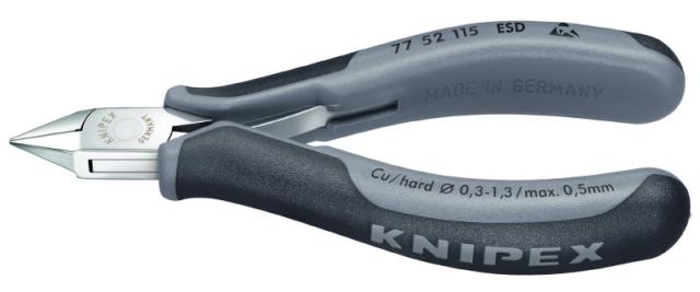 クニペックス 77 52 115 ESD エレクトロニクスニッパー 115mm 静電気防止KNIPEX[7752115ESDKNIPEX] 返品種別B