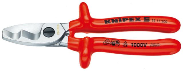 クニペックス 95 17 200 絶縁ケーブルカッター 1000V 200mmKNIPEX[9517200KNIPEX] 返品種別B