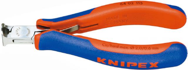 クニペックス 64 02 115 エレクトロニクスエンドカッティングニッパー 115mmKNIPEX[6402115KNIPEX] 返品種別B