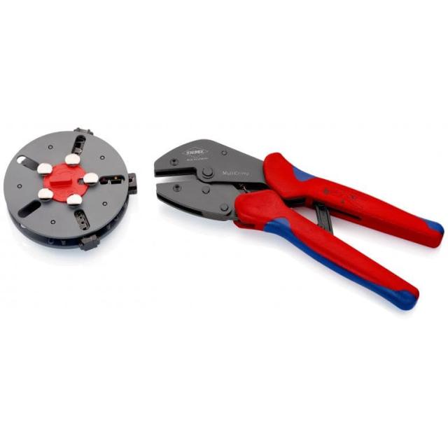 クニペックス マルチクリンプ マガジン付圧着工具 KNIPEX 交換マガジン付き圧着プライヤーと圧着ダイス3個 97 33 01返品種別B