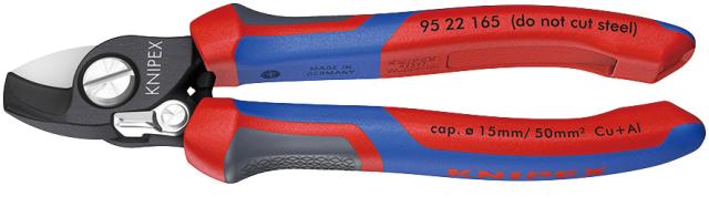 クニペックス 95 22 165 ケーブルカッター (バネ付き) 165mmKNIPEX[9522165KNIPEX] 返品種別B