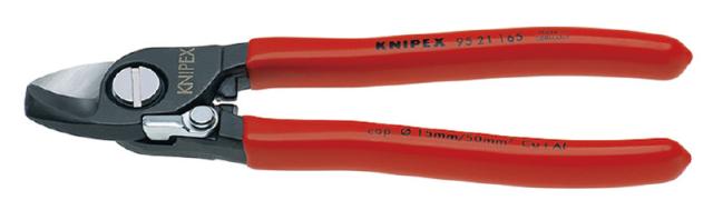 クニペックス 95 21 165 ケーブルカッター (バネ付き) 165mm (台紙付き)KNIPEX[9521165KNIPEX] 返品種別B