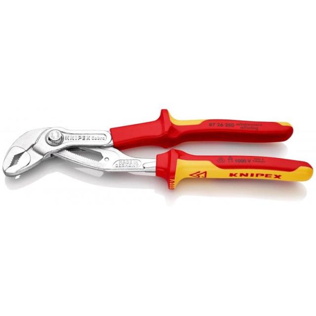 クニペックス 87 26 250SB 1000V絶縁ウォーターポンププライヤー　コブラ（クイックセット）KNIPEX[8726250SB] 返品種別B