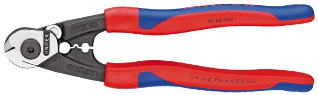 クニペックス 95 62 190 ワイヤーロープカッター 190mm (台紙付き)KNIPEX[9562190KNIPEXKI] 返品種別B