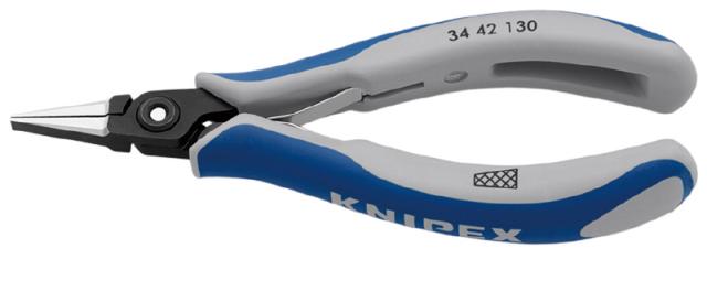 クニペックス 34 42 130 精密プライヤー 平 クロスメッシュ 130mmKNIPEX[3442130KNIPEX] 返品種別B