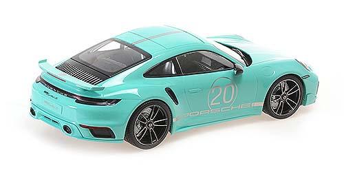 ミニチャンプス 1/18 ポルシェ 911 (992) ターボ S クーペ スポーツ デザイン 2021 グリーン【155069175】ミニカー 返品種別B