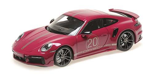 ミニチャンプス 1/18 ポルシェ 911 (992) ターボ S クーペ スポーツデザイン 2021 レッド【113069075】ミニカー 返品種別B