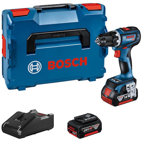 ボッシュ 18V コードレスドライバードリル(5.0AhバッテリーA1850LIB×2個・充電器GAL 18V-40×1個・L-BOXX136N付き) GSR18V-90C返品種別B
