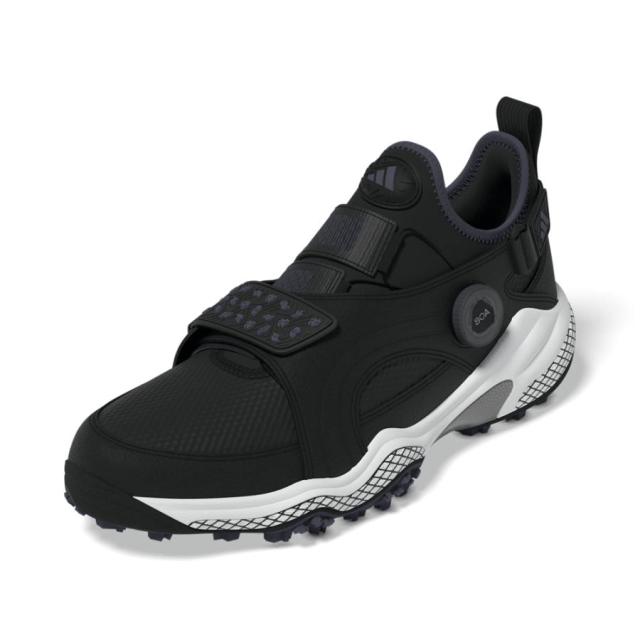 アディダス NQX22-JP5186-275 ユニセックス スパイクレス ゴルフシューズ コードカオス 25 ミッド ボア（コアブラック/プリラブドバイオレット/アイアンメタリック・サイズ：27.5cm）adidas[NQX22JP5186275] 返品種別A