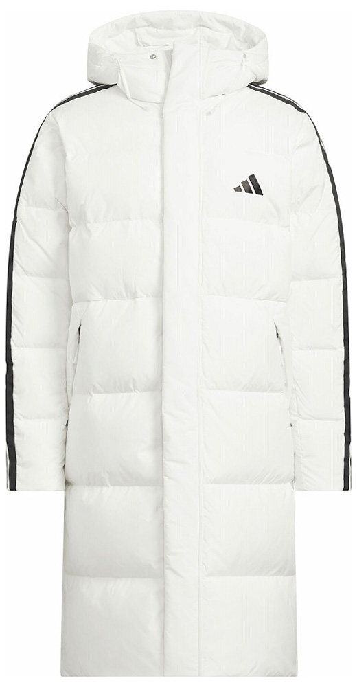 アディダス ADJ-WF945-JZ8732-J/M メンズ スリーストライプス レギュラーフィット ロング ダウン コート（オフホワイト・サイズ：J/M）adidas[ADJWF945JZ8732JM] 返品種別A