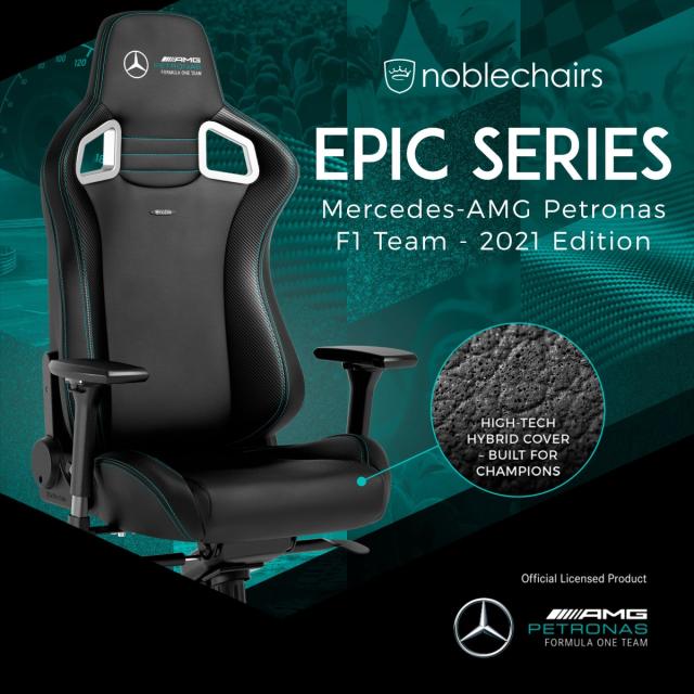 noblechairs ゲーミングチェア EPIC Mercedes-AMG Petronas Formula One Team - 2021 Edition NBL-EPC-PU-MPF-SGL返品種別A_14