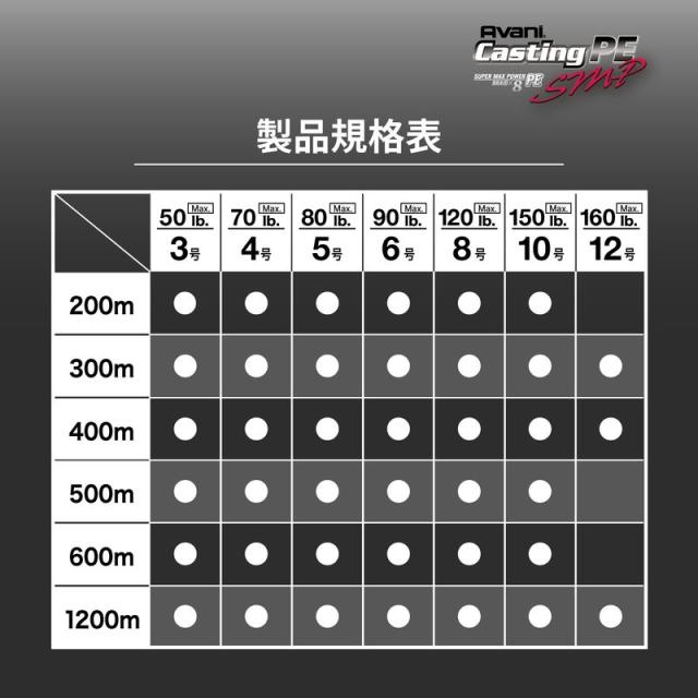 バリバス アバニ キャスティングPE SMP 300m ステルスグレー(5号/最大