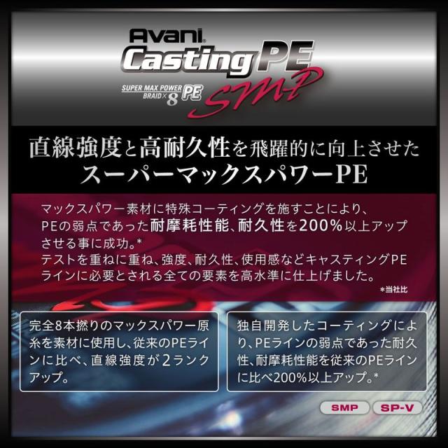 バリバス アバニ キャスティングPE SMP 400m ステルスグレー(8号/最大120lb) アバニ キャスティングPE SMP 400m(8ゴウ/120lb)返品種別B_1
