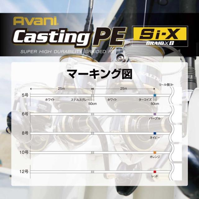 バリバス アバニ キャスティングPE Si-X X8 300m ホワイト (10号/最大