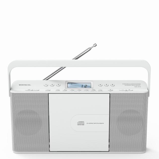 WINTECH CDC-810W CDクロックラジオ(ホワイト)[CDC810W] 返品種別A