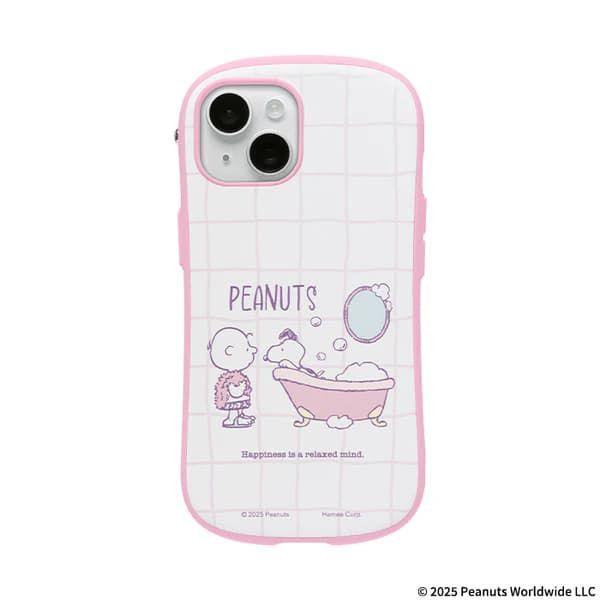 Hamee 41-990292 iPhone15/14/13用 ハイブリットケース iFace ピーナッツ スヌーピー（サクラピンク/バスタイム）[41990292] 返品種別A