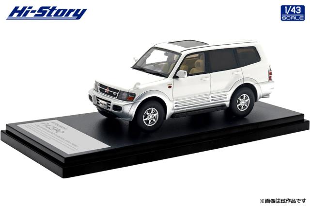 ハイストーリー 1/43 MITSUBISHI PAJERO Long SUPER EXCEED DI-DIESEL 3200 (1999) ソフィアホワイト/サテライトシルバー【HS473WH】ミニカー  返品種別B