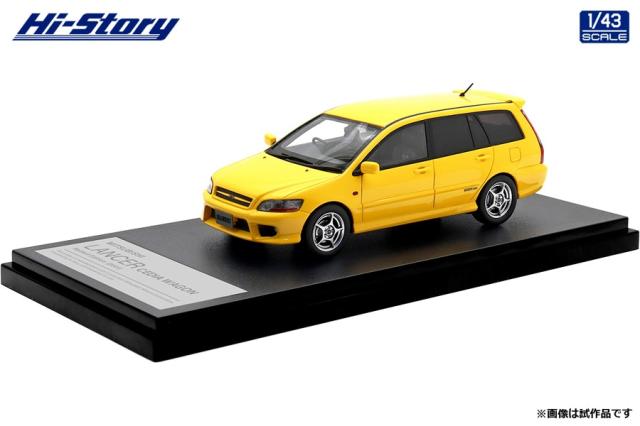ハイストーリー 1/43 MITSUBISHI LANCER CEDIA WAGON Ralliart Edition (2001)　ダンデライオンイエロー【HS505YE】ミニカー 返品種別B