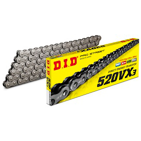 DID 520VX3-110ZB バイク用チェーン カシメタイプ （カラー：スチール / リンク数：110）[520VX3110ZB] 返品種別B