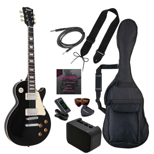 フォトジェニック エレキギター（ブラック）ライトセット レスポールタイプ PHOTOGENIC LP-260/BK ライトセツト返品種別A