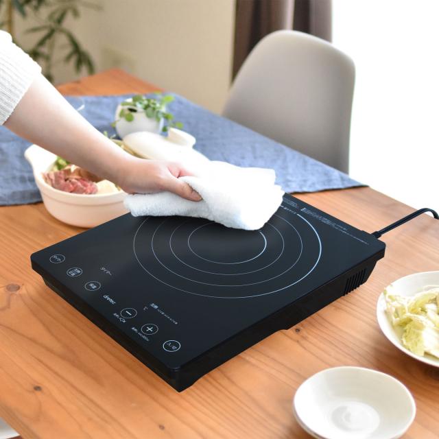 ドリテック DI-120BK 卓上IH調理器　ブラック　1400Wdretec　ラルジュ[DI120BK] 返品種別A_4