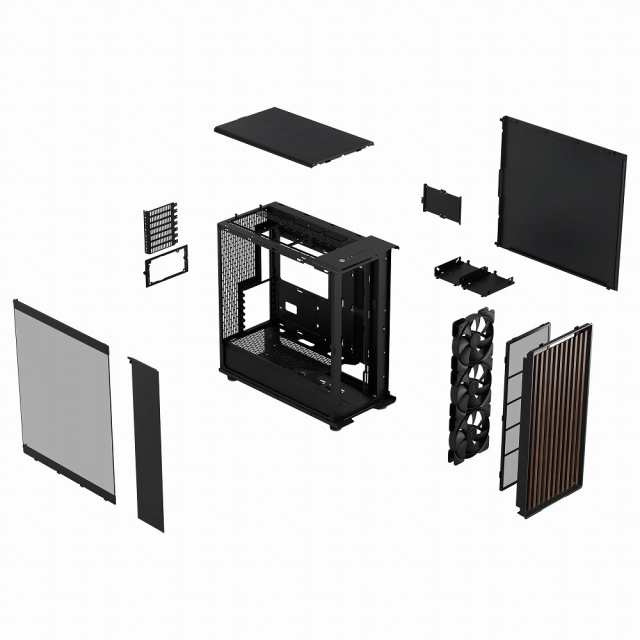 Fractal Design（フラクタルデザイン） FD-C-NOR1X-02 フルタワー型PCケース North XL Charcoal Black TG Dark 強化ガラスパネル（ブラッ