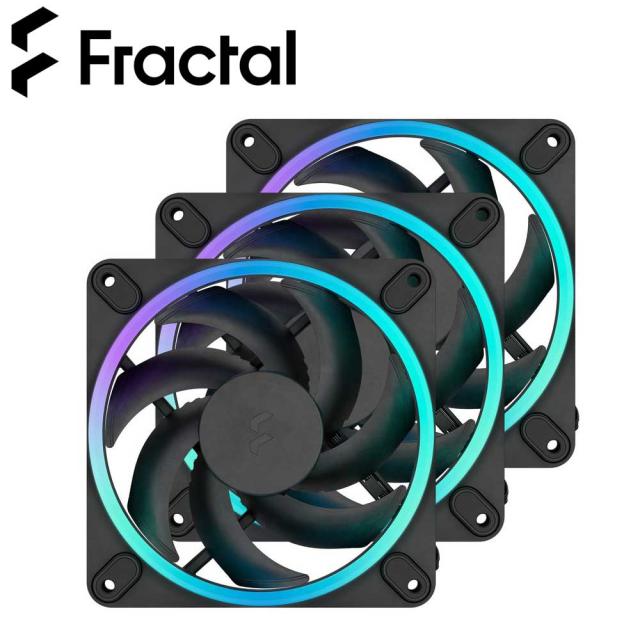 Fractal Design｜フラクタルデザイン FD-F-MR1-1203 120mm径 ファン Momentum 12 RGB 3個パック（ブラック）[FDFMR11203] 返品種別B