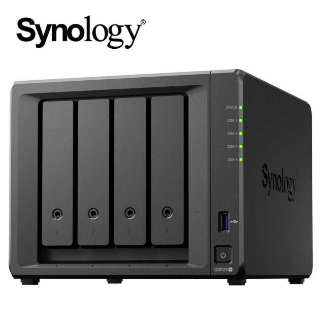Synology｜シノロジー DS925+ DiskStation DS925+ AMD RYZEN 1500B CPU搭載多機能4ベイNASサーバー[DS925] 返品種別B