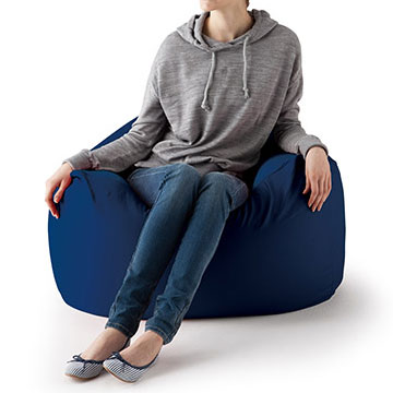 モグ 三角フィットソファ 本体＋カバーセット（ネイビー） MOGU ビーズ