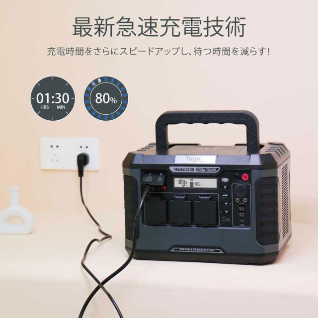 Togopower TPS1800 ポータブル電源 1466Wh ACコンセント出力3口USB-C出力搭載TogoPower MASTERシーリーズ[TPS1800] 返品種別B_5
