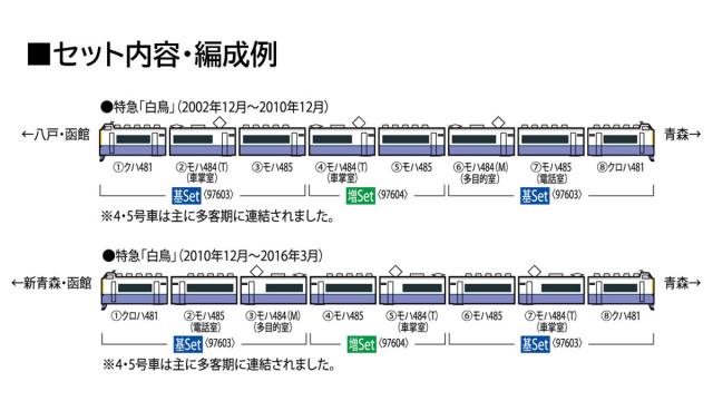 トミックス (N) 97603 JR 485 3000系特急電車（白鳥）基本セット6両 返品種別B_2