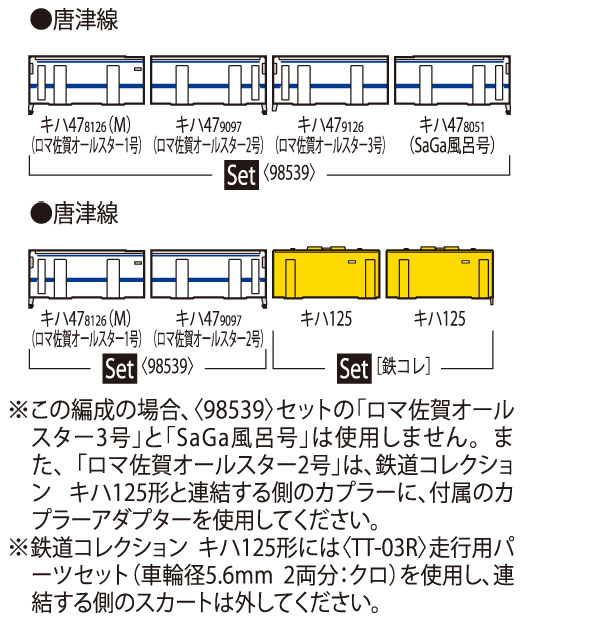 トミックス (N) 98539 JR キハ47 8000形ディーゼルカー（ロマンシング佐賀ラッピング）セットC（4両） 返品種別B_7