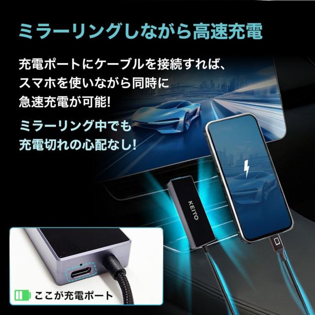 KEIYO AN-S155 APPミラータッチカーアダプター（黒）[ANS155] 返品種別