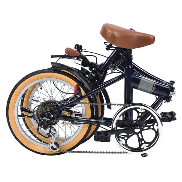 マイパラス 16インチ折りたたみ自転車 シマノ6段変速 【メーカー直送・他商品との同時購入不可】（ダークネイビー） MF103-NV返品種別B_1