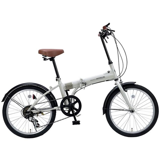 マイパラス 20インチ折りたたみ自転車 シマノ6段変速 【メーカー直送・他商品との同時購入不可】（グレージュ） MF202-GY返品種別B_1
