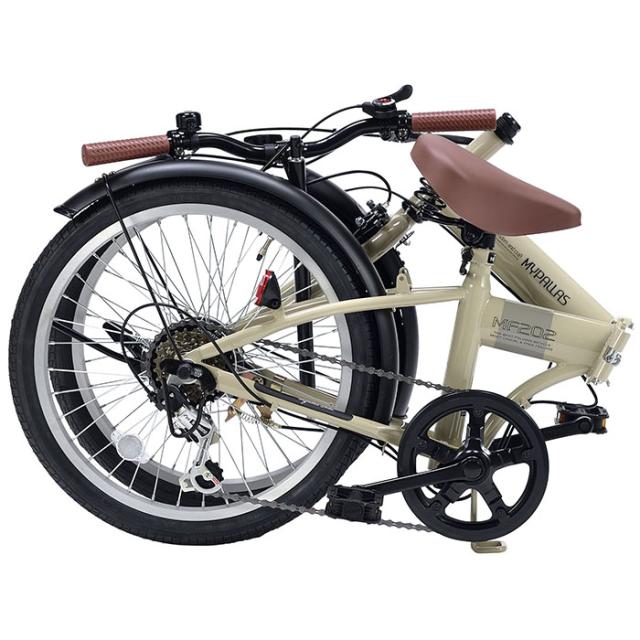 マイパラス 20インチ折りたたみ自転車 シマノ6段変速 【メーカー直送・他商品との同時購入不可】（カフェ） MYPALLAS MF202-CA返品種別B_2