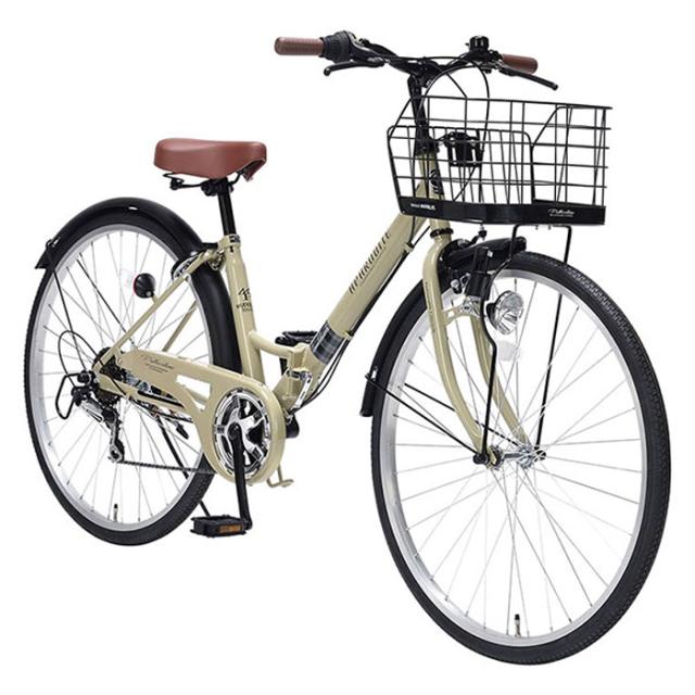 マイパラス MC-507-CA 26インチ折りたたみシティサイクル シマノ6段変速 肉厚チューブ 【メーカー直送・他商品との同時購入不可】（カフェ）MYPALLAS[MC507CA] 返品種別B_1