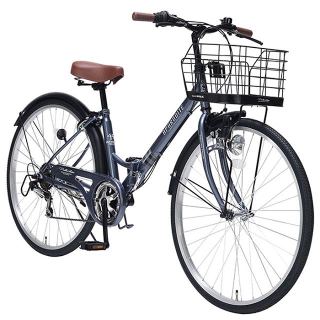 マイパラス MC-507-AB 26インチ折りたたみシティサイクル シマノ6段変速 肉厚チューブ 【メーカー直送・他商品との同時購入不可】（アッシュブルー）MYPALLAS[MC507AB] 返品種別B_1