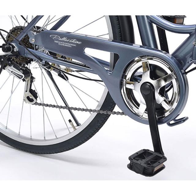 マイパラス MC-507-AB 26インチ折りたたみシティサイクル シマノ6段変速 肉厚チューブ 【メーカー直送・他商品との同時購入不可】（アッシュブルー）MYPALLAS[MC507AB] 返品種別B_3