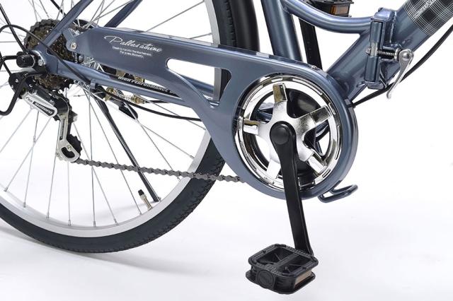 マイパラス MC-507-AB 26インチ折りたたみシティサイクル シマノ6段変速 肉厚チューブ 【メーカー直送・他商品との同時購入不可】（アッシュブルー）MYPALLAS[MC507AB] 返品種別B_11