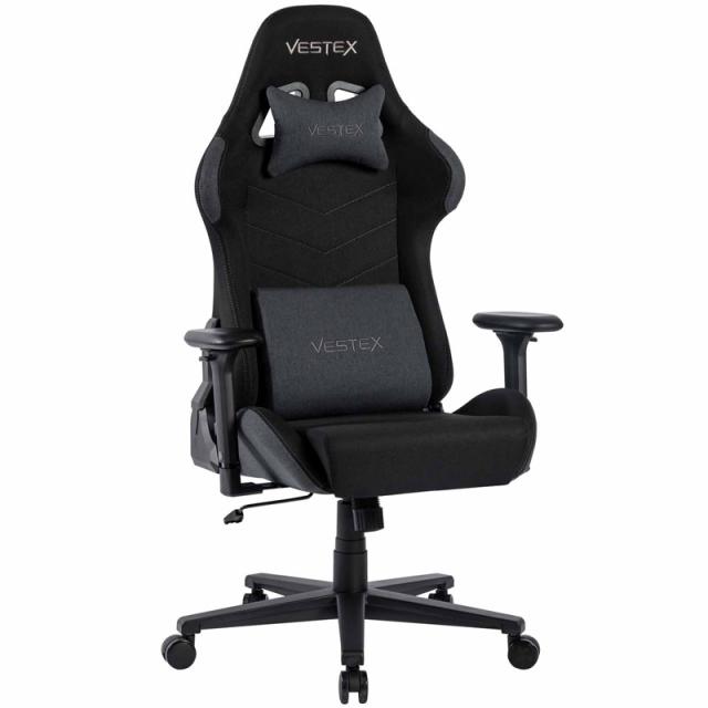 VESTEX(ベステックス) ゲーミングチェア S1シリーズ カラーファブリックモデル フットレストなし（ブラック） VES-S1BK返品種別A