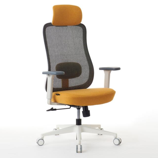 ROOMWORKS(ルームワークス) RM2-WYE ワークチェア シンプルベーシック M2シリーズ ホワイトベース（イエロー）[RM2WYE] 返品種別A