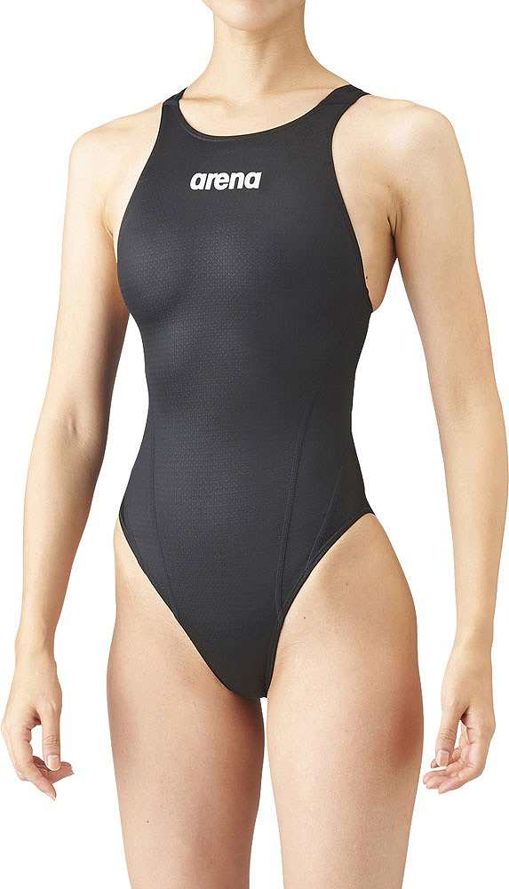 送料無料 通販 ファッション アリーナ 女性用 競泳水着 ハイカット（ブラック・サイズ：SS 水着・ラッシュガード