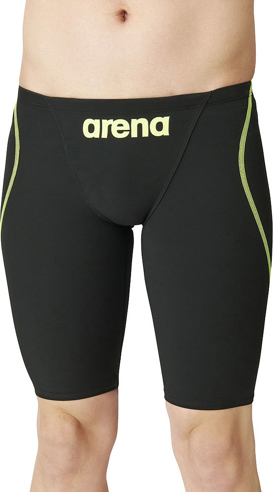 アリーナ 男性用 競泳水着 ハーフスパッツ(ブラック/ブラック・サイズ:S) ARN1011M-BKYL-S返品種別B