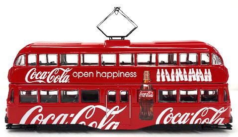 CORGI 【再生産】1/76 コカ・コーラ ダブルデッカー トラム ”Open Happiness”【CGCC43515】ミニカー  返品種別B