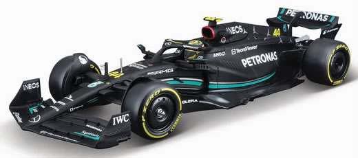 ブラゴ 1/24 メルセデス-AMG ペトロナス F1チーム W14(2023) Eパフォーマンス No.44 L.ハミルトン ドライバー付【BUR28028H】ミニカー  返品種別B