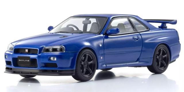 京商 1/43 日産 スカイラインGT-R/R34 VスペックII (ベイサイドブルー)【KS03936BL】ミニカー  返品種別B
