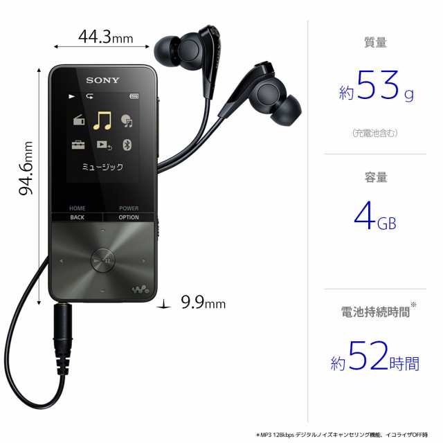 ソニー NW-S313 B ウォークマン S310シリーズ 4GB（ブラック）SONY Walkman[NWS313BC] 返品種別A