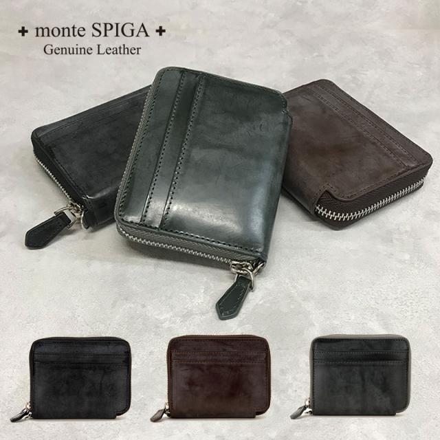 モンテスピガ MOSBHSD006BK ブライドルレザー　二つ折り財布（ブラック）monte SPIGA[MOSBHSD006BK] 返品種別B