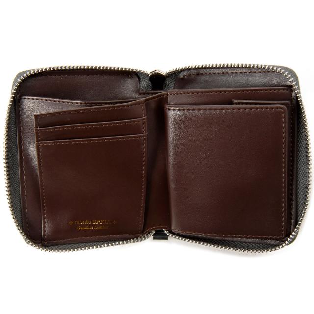 モンテスピガ MOSBHSD006GR ブライドルレザー 二つ折り財布（グレー